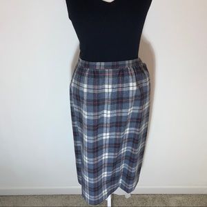 Vintage Pendleton Skirt Plaid Grey Wool Red VTG